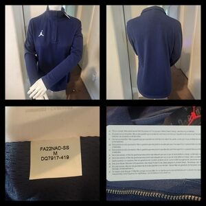 NEW Nike Salesman Sample Jordan Dri-fit Women's Med DQ7917 Blue Pullover 1/4 Zip